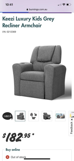 kids grey recliner